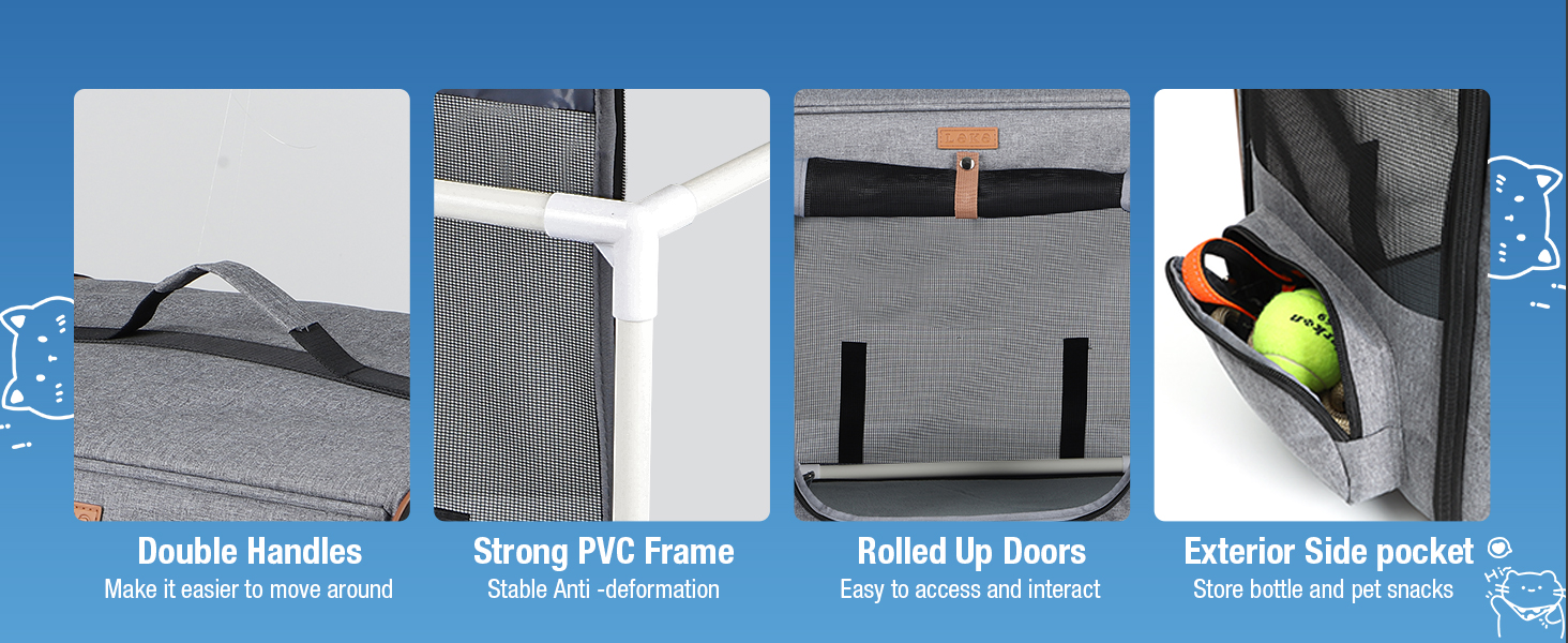 Транспортна переноска для собак та котів середнього розміру, 2-в-1, блакитна