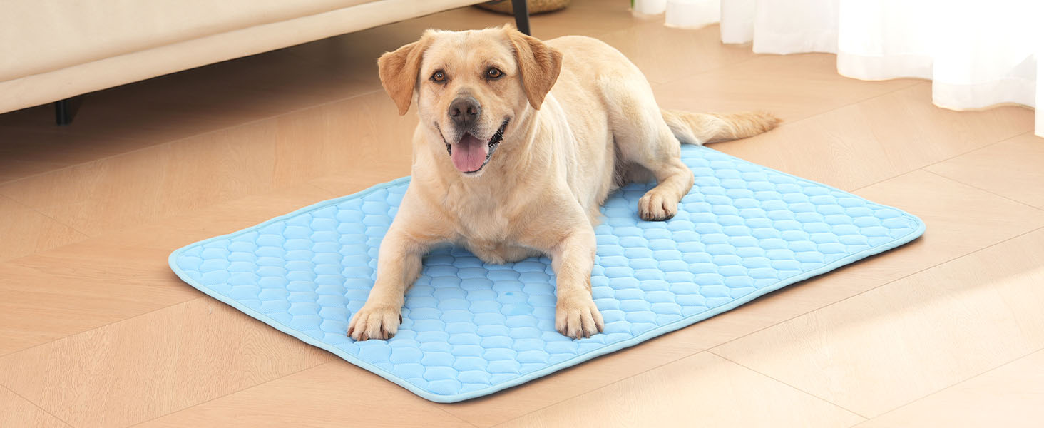 Килимок охолоджуючий для собак YXHZVON, 150 x 100 см, 2XL, блакитний. Охолоджуючий килимок для собак, миється, для дому, машини, в дорогу.
