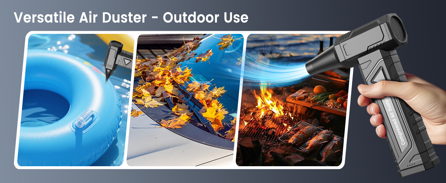 Електричний пилодув для ПК та приміщень - Air Duster 200000 RPM, 4-рівні, акумуляторний, чорний