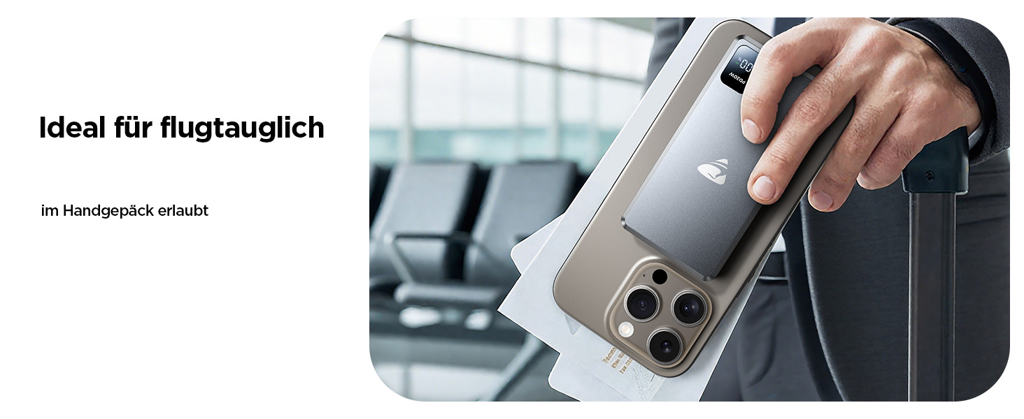 Портативний зарядний акумулятор Powerbank з MagSafe, 5000mAh, 20W PD, 15W Wireless, USB-C, для iPhone, AirPods (Сірий)