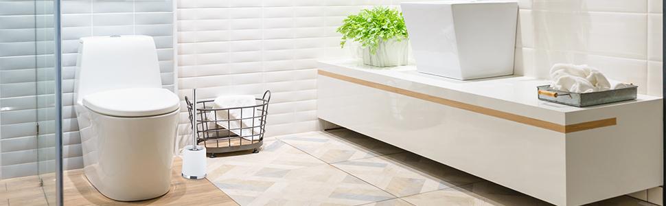 Набір для ванної кімнати Relaxdays: тримач туалетного паперу, щітка для туалету та підставка, полиця, срібно-чорний, 69x26x18 см