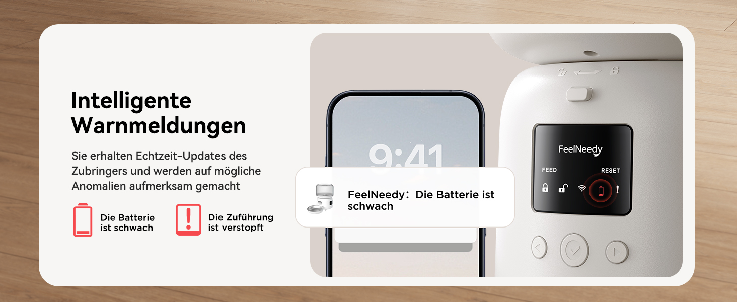 Автомат годування котів FEELNEEDY з додатком, WiFi, нержавіюча сталь, 3L, білий. Програмування до 10 прийомів їжі на день, сповіщення про застрягання корму та низький заряд батареї