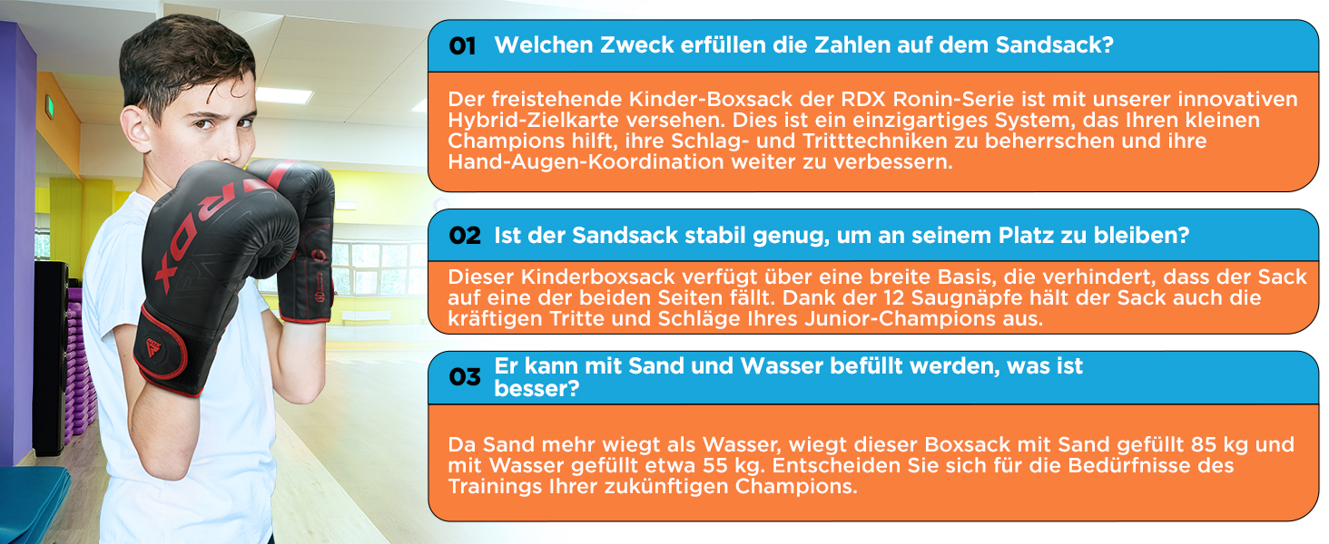 Дитячий боксерський мішок RDX 4 фути зі стійкою, рукавички для тренувань, MMA, кікбоксинг, бокс, бойові мистецтва, муай-тай, партнер для ударів, мішки для ударів, мішки-манекени, вакуумна основа (багатофункціональний) білий 4FT