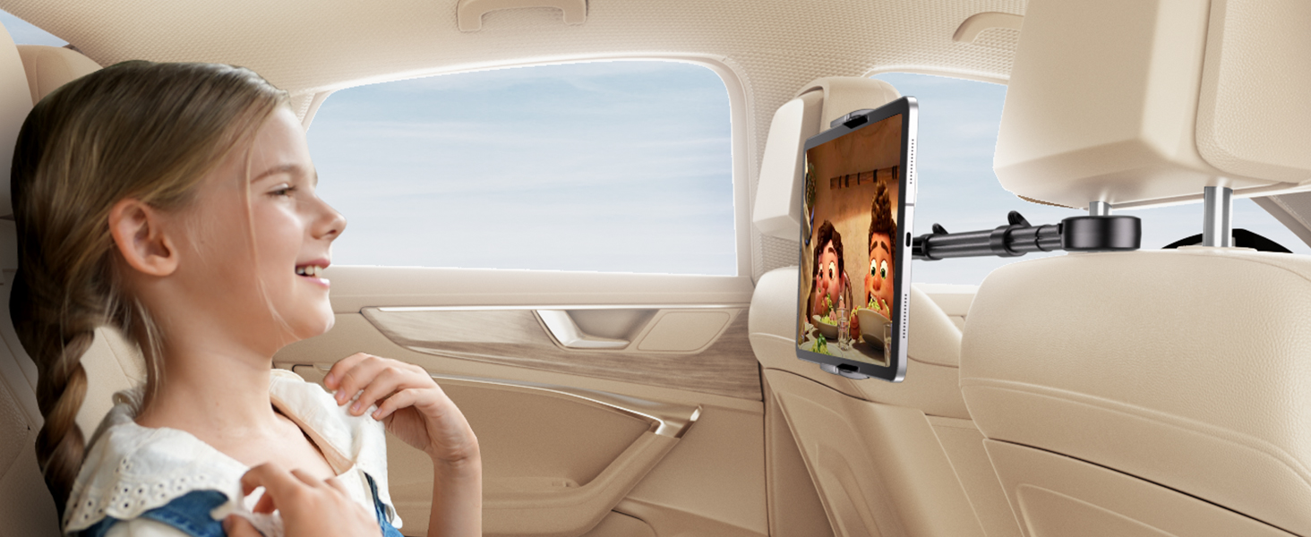 Тримач для планшета TRYONE в авто - регульований, універсальний, для iPad, Samsung Tab, Switch, телефонів (4.7-16.1 дюймів)