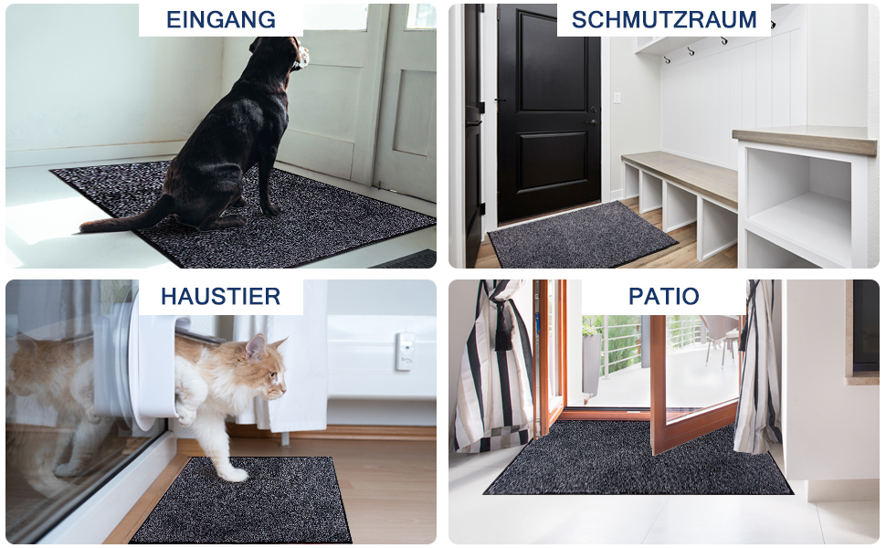 Килимок для дому FCSDETAIL 50x80 см, антиковзаючий, машинне прання, водопоглинаючий, для собак, вхід, порог, коридор, темно-сірий