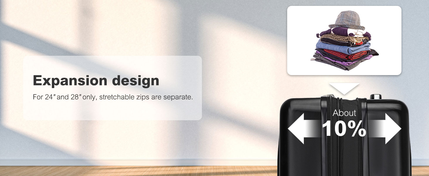 Набір валіз KONO 3 шт. з жорстким корпусом: 55 см, 65 см, 75 см. Розширювані, легкі, з TSA-замком та 4 колесами. Підходить для ручної поклажі.