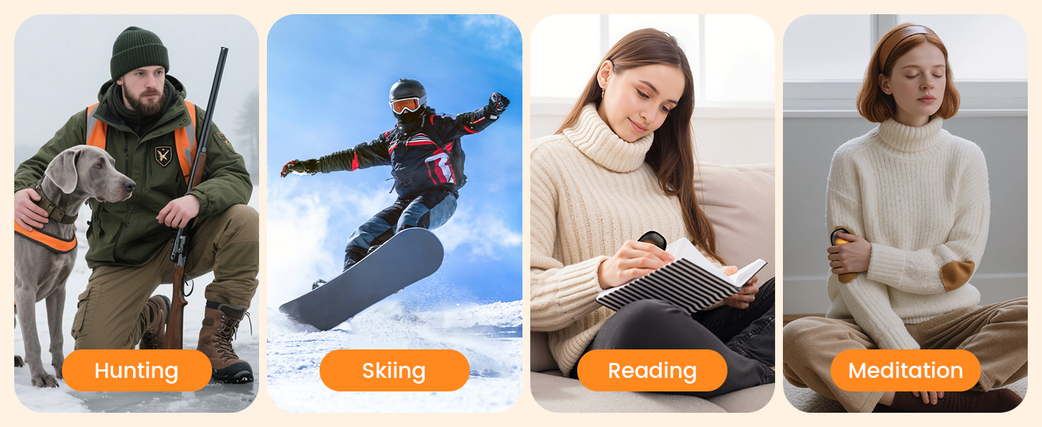 Електричні грілки для рук 2 шт. з підзарядкою, багаторазові, 3 режими нагріву, портативні, для жінок та чоловіків, для відпочинку на природі, кемпінгу, гольфу, полювання, чорного кольору