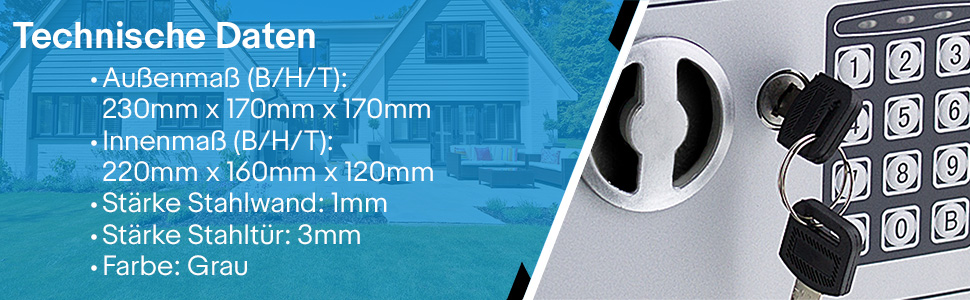 Електронний міні-сейф Safe Tresor для стін, шаф та меблів (сірий)