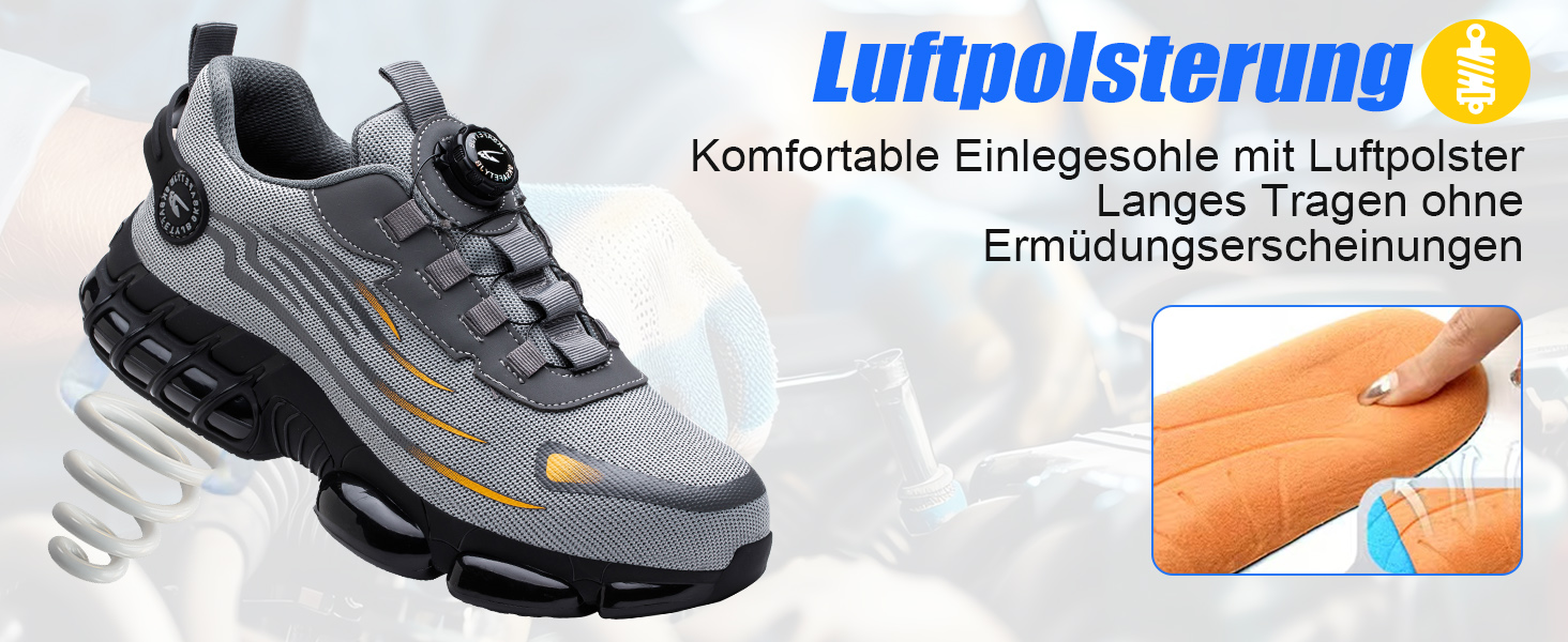 Робочі черевики з металевим підноском для чоловіків та жінок. Безпечні черевики Unisex, спортивний дизайн, легкі, антипрокольні, розміри 38-46 EU, сірий колір