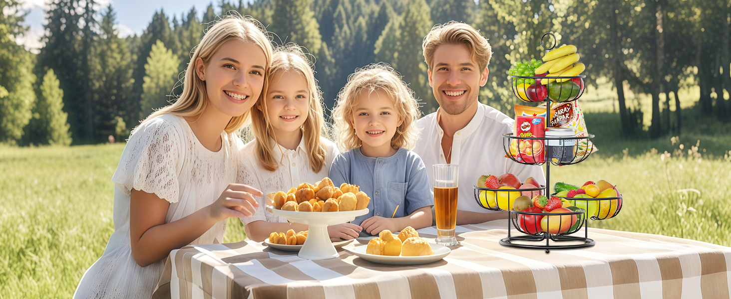 PouHenier 5-ярусна металева етажерка для фруктів та овочів, чорна, для кухні