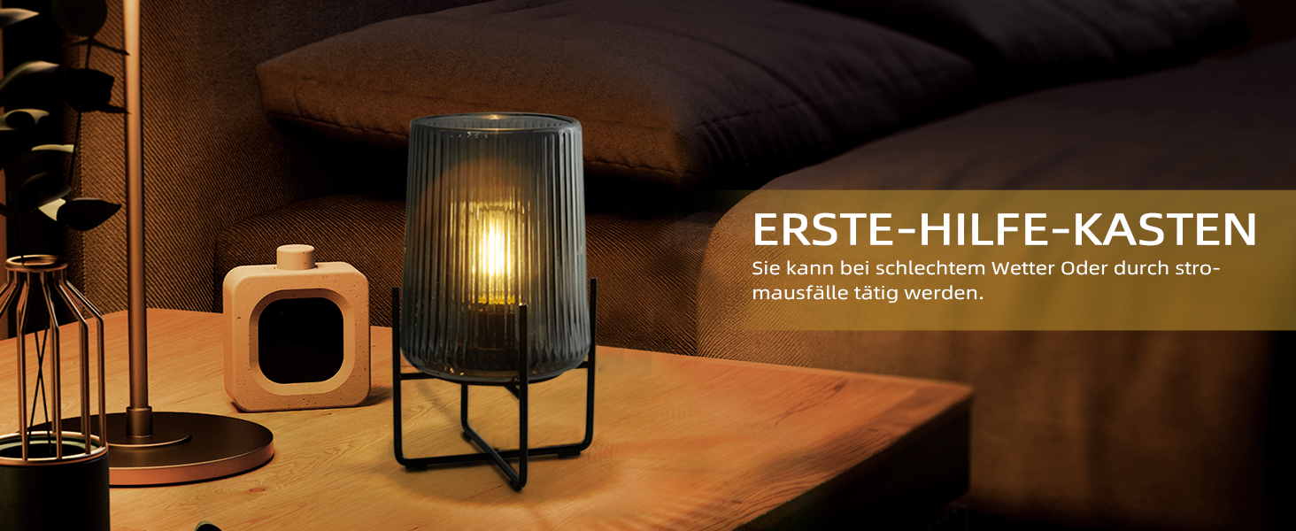 Бездротова настільна лампа з таймером, вінтажний дизайн, акумуляторна LED лампа для дому та вулиці, сірий колір, розмір L