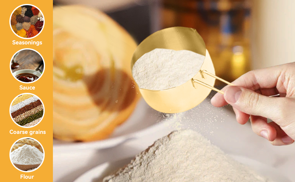 Мірний набір кухонних ложок та мірних стаканів з нержавіючої сталі, 4 шт. для сухих та рідких інгредієнтів, для випічки та приготування їжі