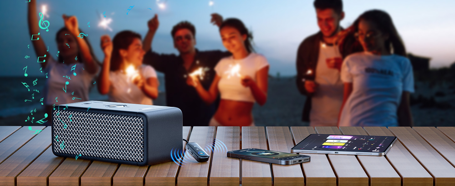 Bluetooth адаптер-ресивер 2-в-1 SONRU (передавач та приймач) з роз'ємом 3.5 мм Jack, для літака та автомобіля, чорний