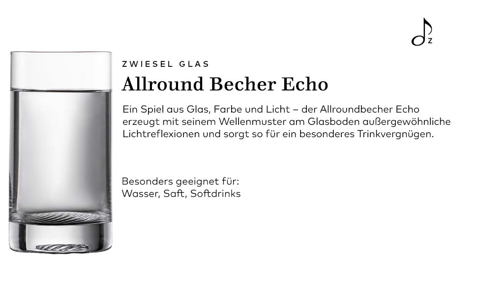 Виноградний келих Zwiesel Glas Allround Echo (набір 4 шт.), сучасний дизайн, Tritan-кристал, Made in Germany