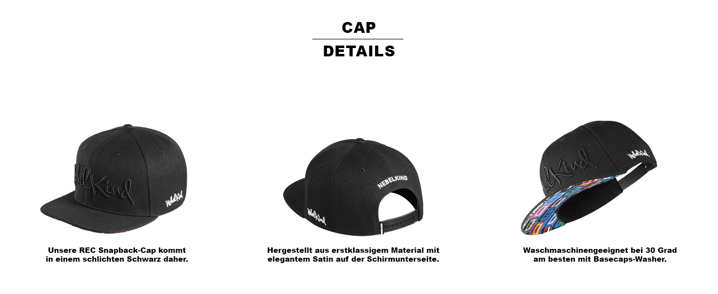 Кепка Snapback Nebelkind для чоловіків та жінок, унісекс, регульована, стильна, streetwear, бейсболка з прямим козирком, ретро (чорний, багатокольоровий)