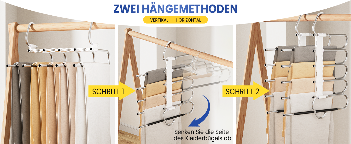 Фальшбугель для штанів DAMITA - 2 шт. (білий) - фальшбугель, органайзер для шафи, штани, джинси, спідниці, шарфи, для жінок та чоловіків