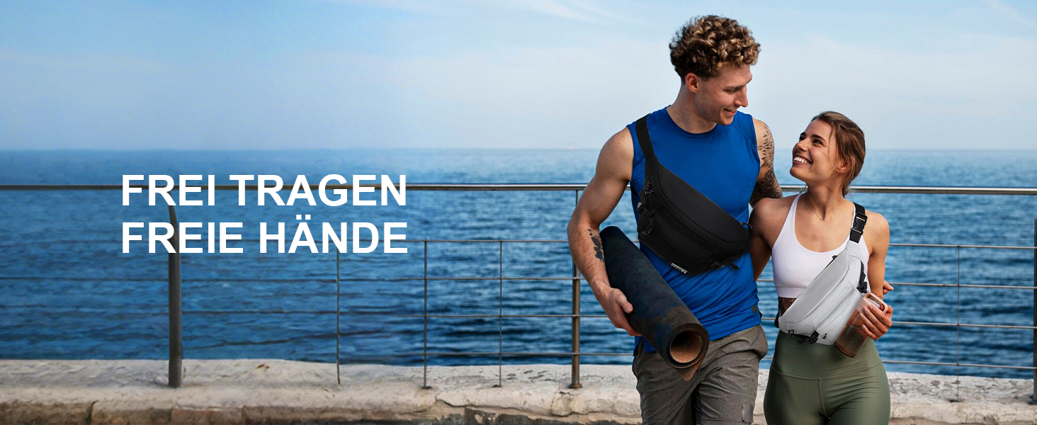 Спортивна нагрудна сумка YaKuss, велика водонепроникна поясна сумка через плече, регульований ремінь для бігу, подорожей, чорна