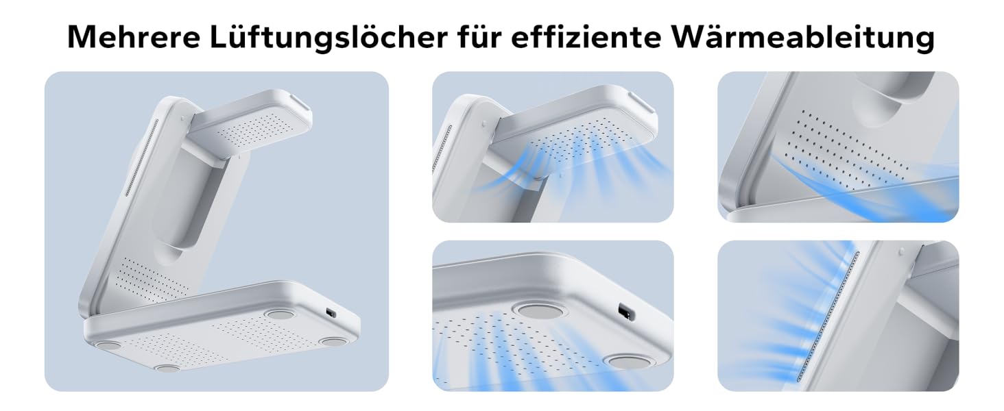 Зарядна станція 3-в-1 KPON для Apple Watch та iPhone з MagSafe, 20W, біла - Швидка зарядка для iPhone 17-12, Apple Watch 11-2, AirPods, портативна для подорожей та офісу