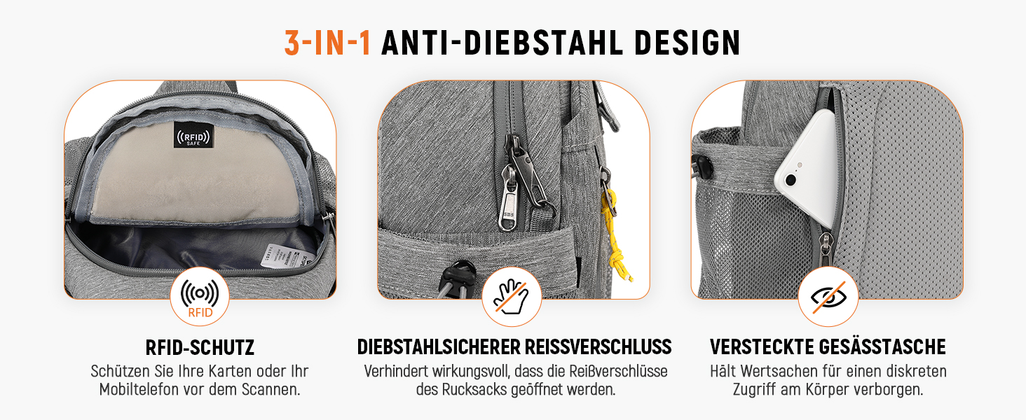 Чоловіча сумка через плече SKYSPER: стильна, захищена від крадіжок, для подорожей та повсякденного використання (чорна)