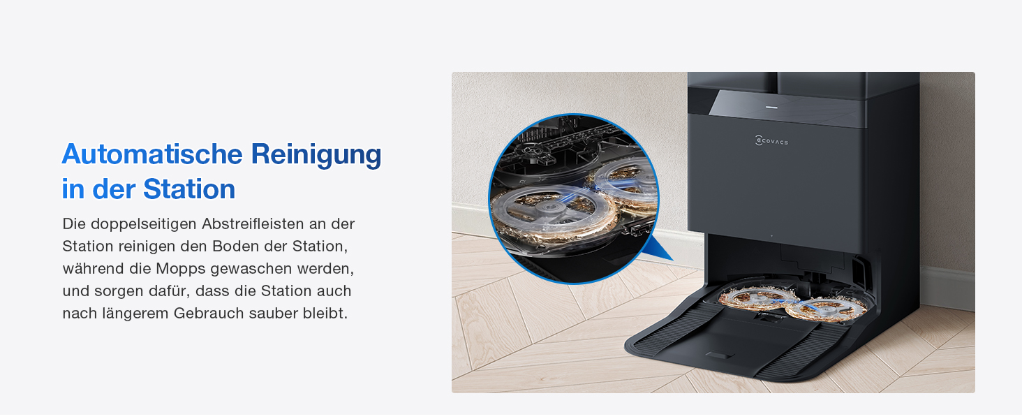 Робот-пилосос ECOVACS DEEBOT T30S PRO з функцією миття, 11000 Па, технологія ZeroTangle, миття гарячою водою 70°C, TruEdge™ для миття країв, акумулятор 6400 мАг, уникнення перешкод за допомогою AI (T30C OMNI Gen2 S)