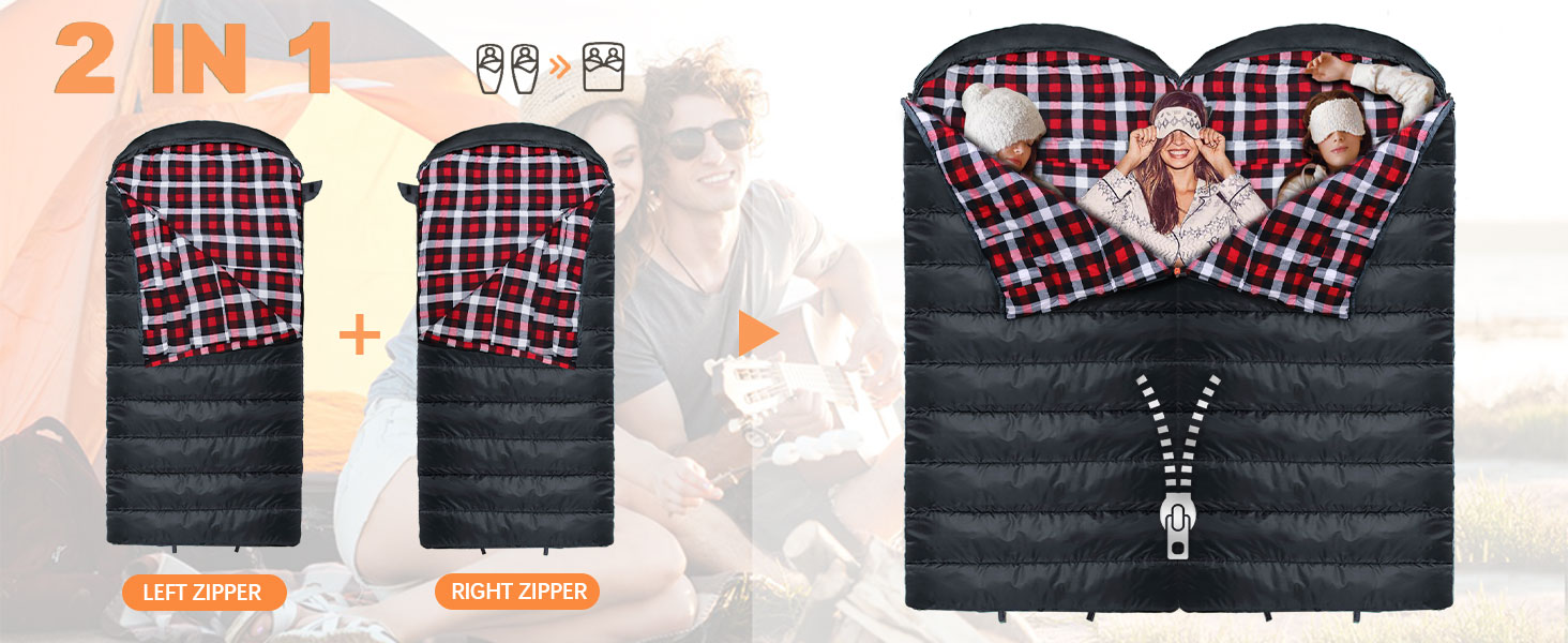 Спальний мішок Poepore Outdoor Winter для дорослих, XXL, 3-4 сезони, теплий бавовняний фліс, 230x100 см, 0°C (сірий, -6°C)