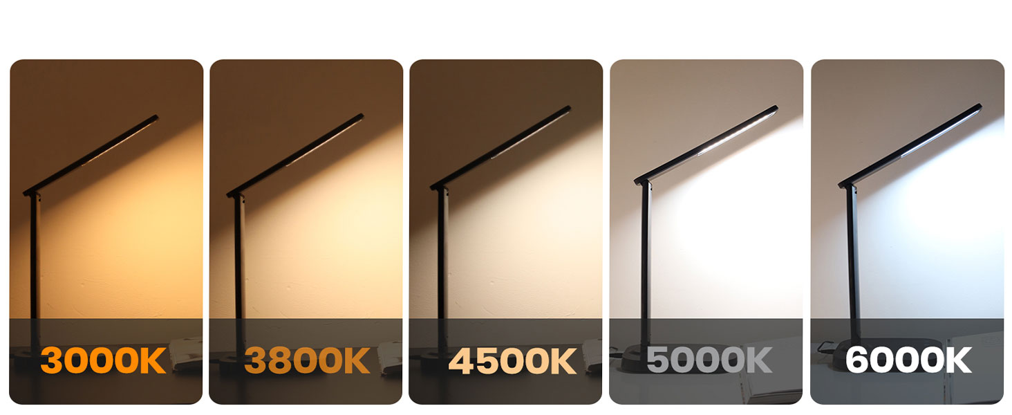 LED-лампа настільна LASTAR з USB-зарядкою, диммуванням, 5 режимами, таймером та нічним світлом