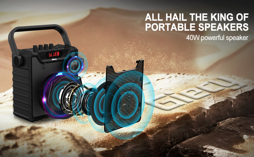 Портативна караоке-машина з 2 UHF мікрофонами, Bluetooth, підсилювач басів для дітей та дорослих, PA-система