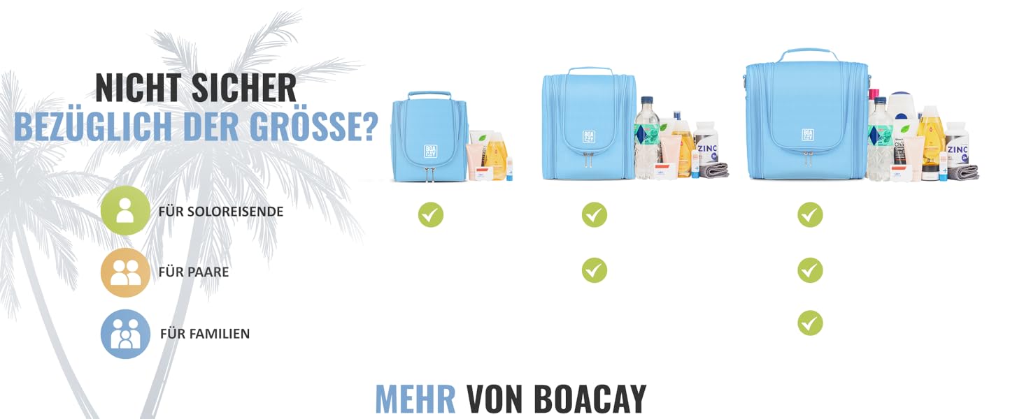 Чоловіча дорожня косметичка BOACAY з ручкою, для дорослих та дітей, колір кава з молоком, блакитний (M)
