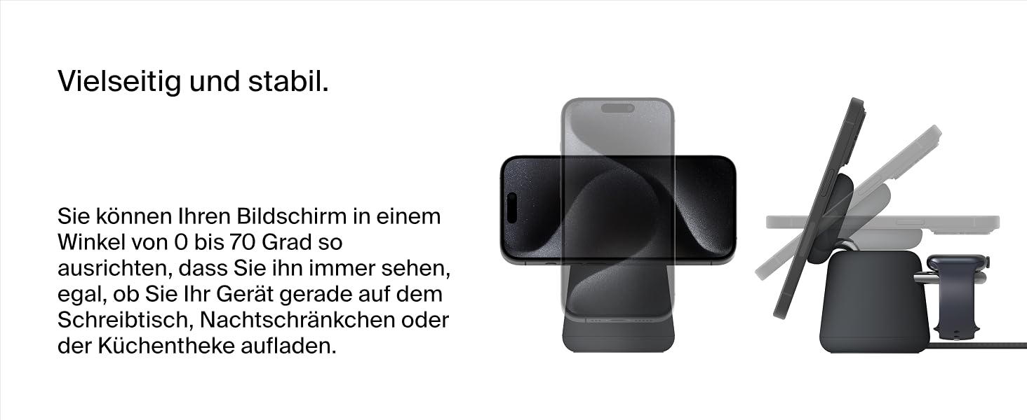Беспроводная зарядная станция Belkin BoostCharge Pro 2-в-1 Qi2 15W MagSafe для iPhone, Apple Watch, AirPods (вугільний)