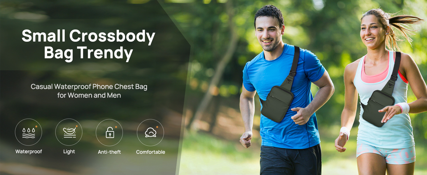 Сумка на груди Broadream: водонепроникна, для чоловіків та жінок, з RFID-блокуванням, для спорту та туризму (A-зелений)