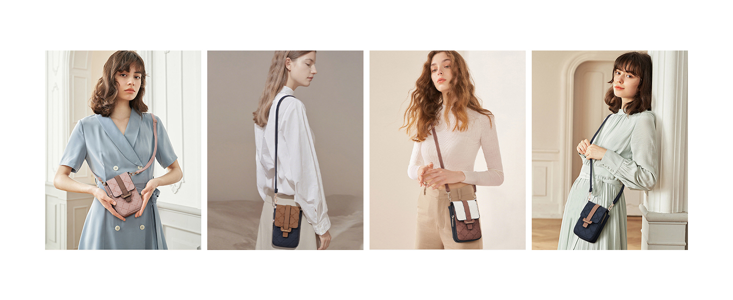 Сумка-органайзер на шию MUIIKOLA з RFID-захистом для телефону, велика місткість, екошкіра, чорно-коричнева