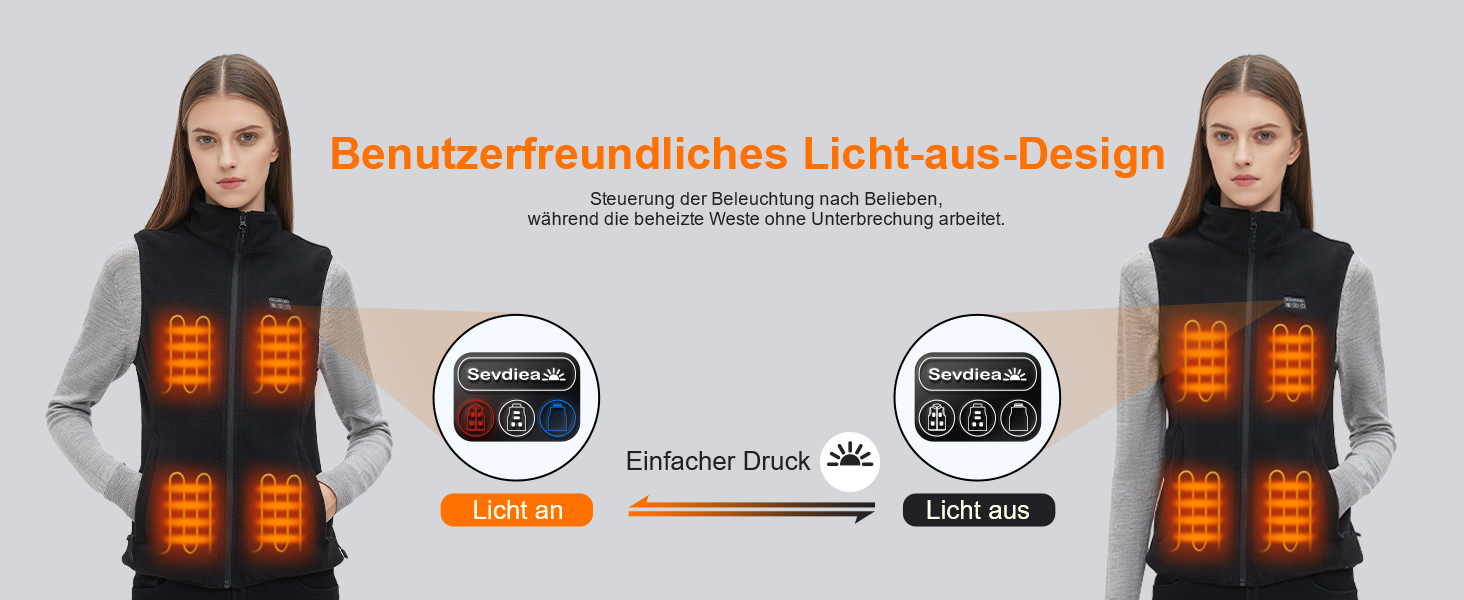 Жіноча флісова жилетка з підігрівом та Powerbank 16000mAh, 9 зон підігріву, контролер, світлодіодне освітлення, чорний