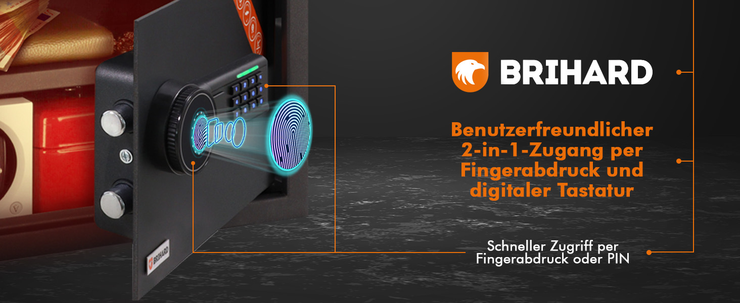 Сейф для дому Business XL Safe Tresor 60л Black Pearl з цифровим та відбитком пальця, вогнестійкий, для документів A4