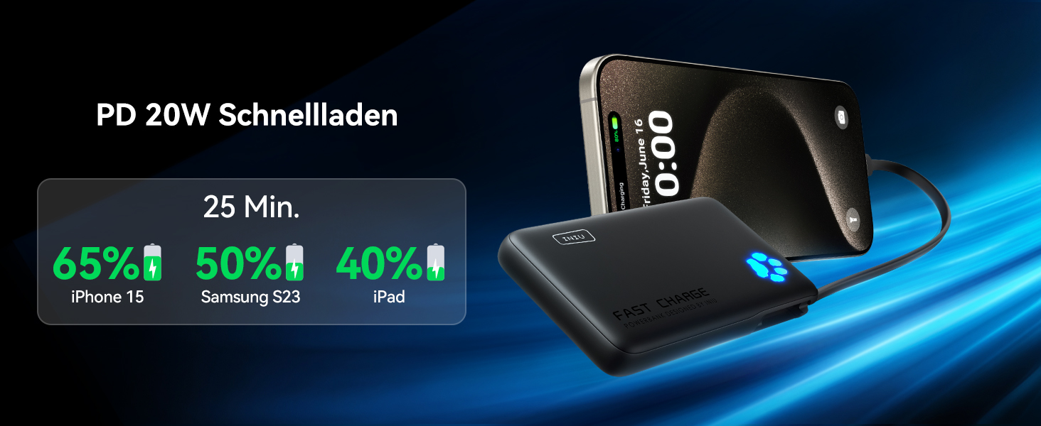 Power Bank INIU 10000mAh 20W з USB-C, PD3.0 QC4.0 для iPhone, Samsung, iPad (Orange)