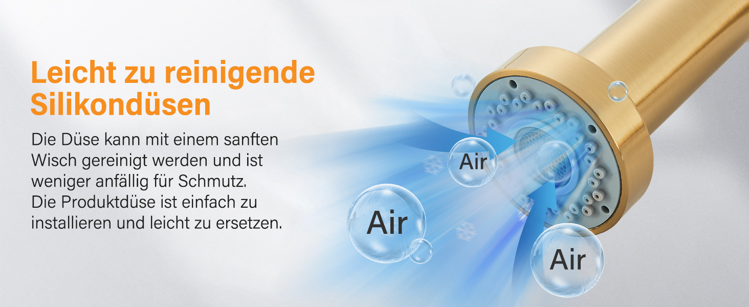 Кухляна змішувач Hbronzeshower з висувною лійкою, 360° обертання, нержавіюча сталь, з душем, для кухні