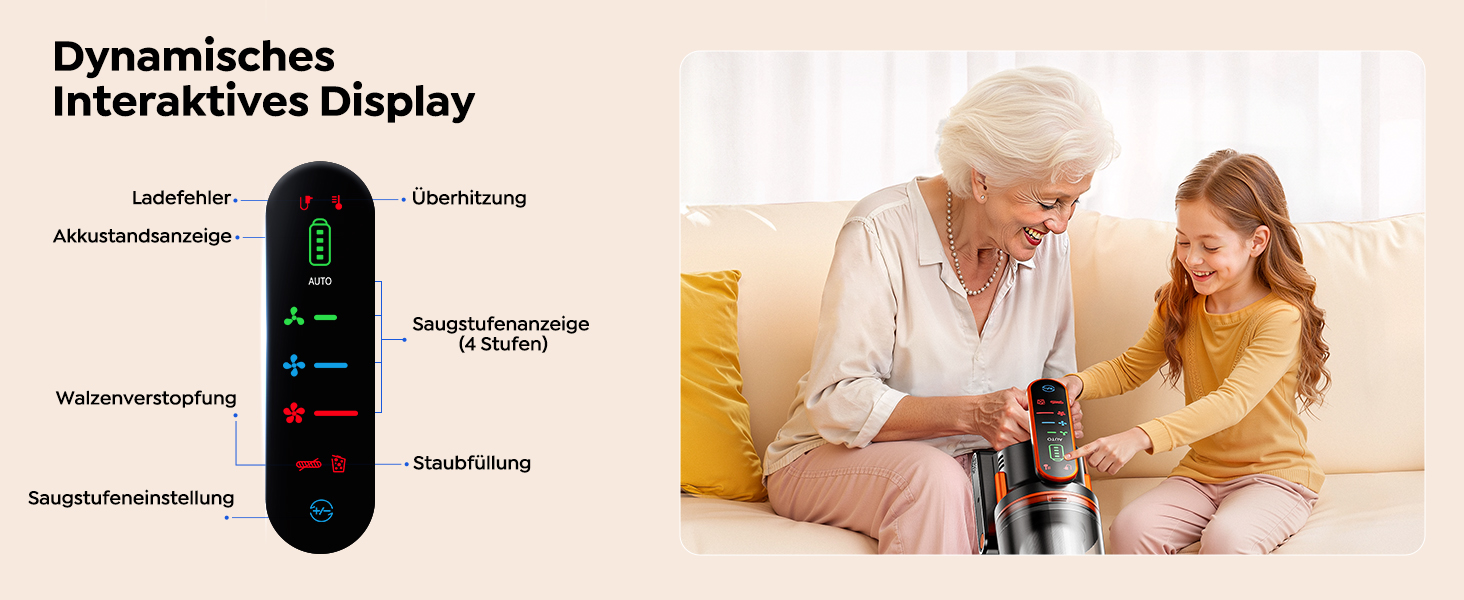 Бездротовий акумуляторний пилосос Fieety 600W з ароматерапією та гнучким з'єднанням, 65 хвилин роботи, для твердих поверхонь, килимів та авто