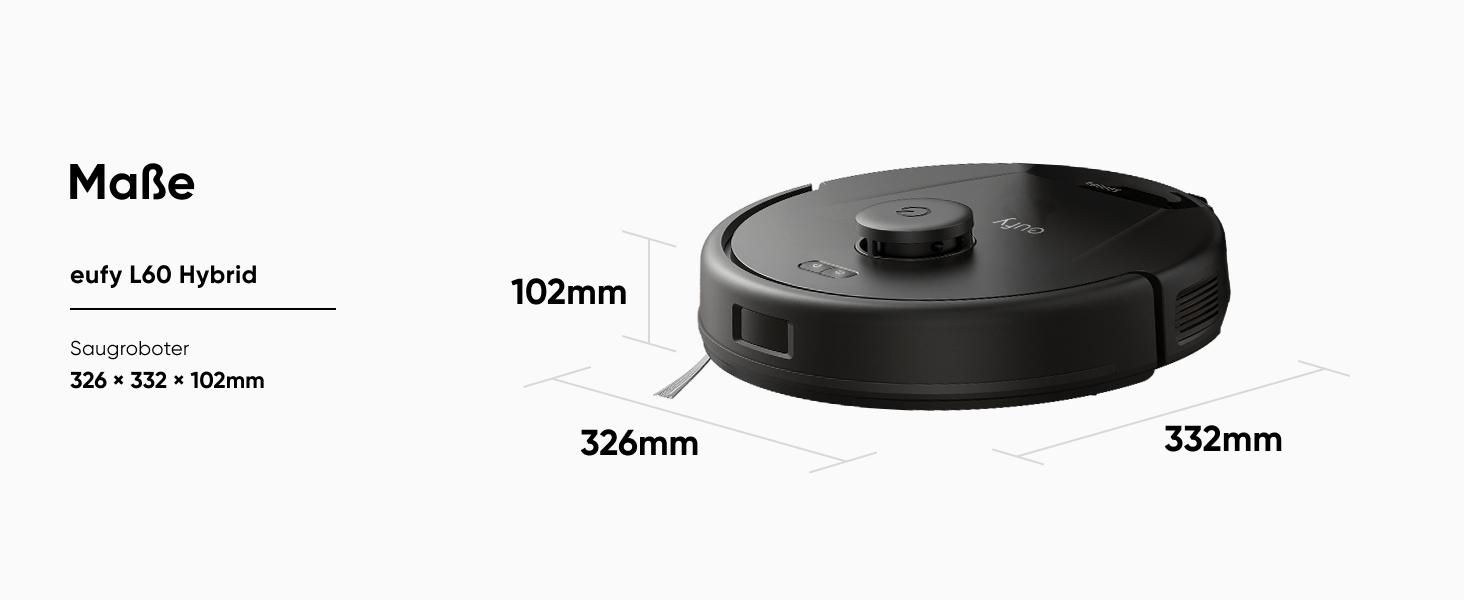 Робот-пилосос eufy з потужністю всмоктування 5000Pa, iPath лазерна навігація, для глибокого очищення підлоги, керування через додаток, ідеальний для волосся, килимів та твердих підлог (L60 Hybrid)
