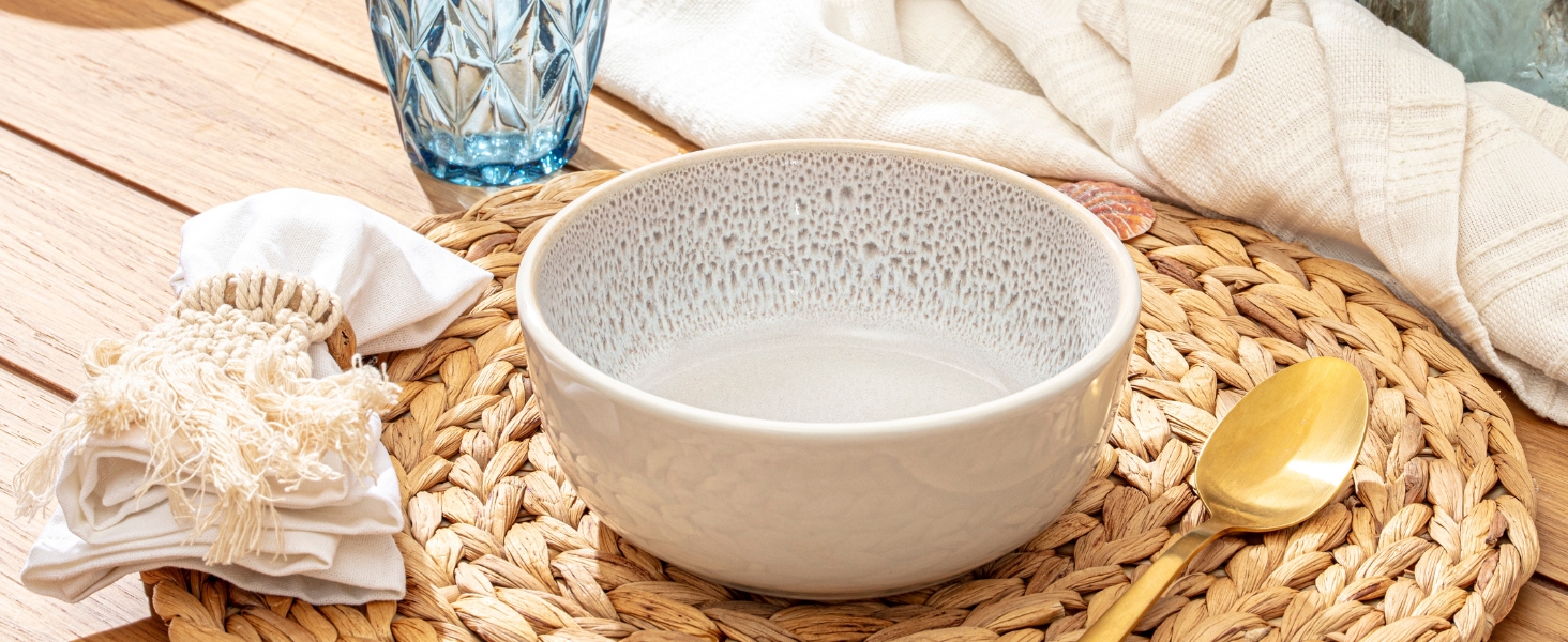 Набір посуду SÄNGER Kreta 24 частини, 6 осіб, керамічний посуд, блакитний з кремовим, VALUE COLLECTION