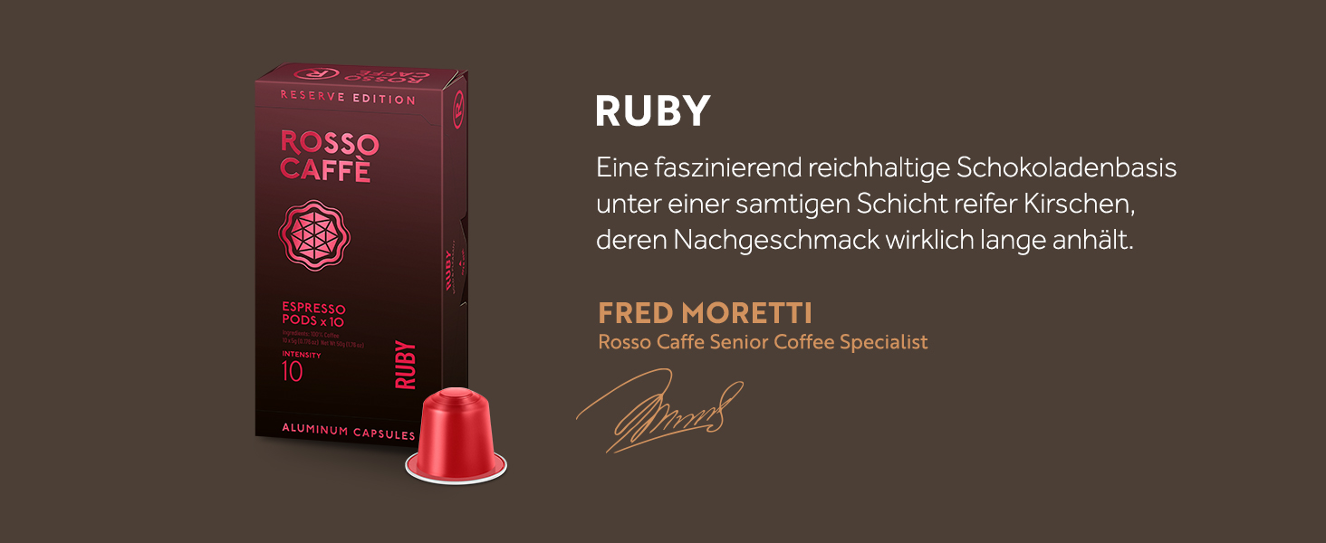 Капсули кави ROSSO CAFFÈ Nespresso Reserve Edition, 80 шт. (8 сортів преміум еспресо), сумісні з Nespresso, Made in Italy