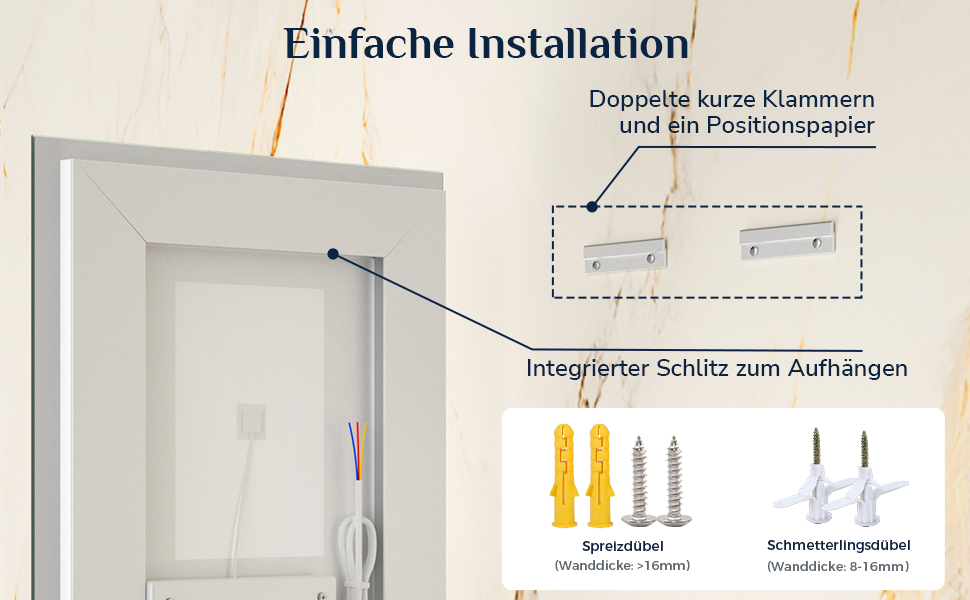 Дзеркало для ванної кімнати Keonjinn з підсвічуванням, чорний металевий каркас 60x80 см, LED, антизапар, сенсорне керування, 3 кольори світла, регулювання яскравості, пам'ять, настінне дзеркало