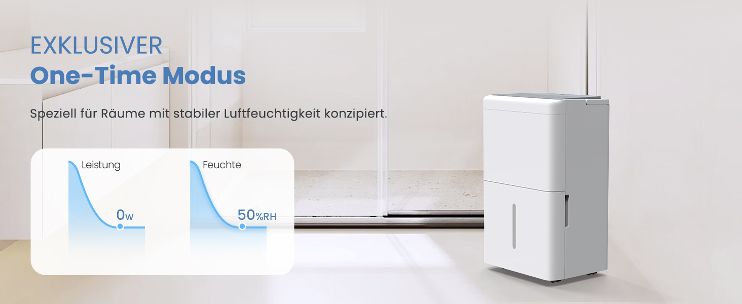 Зволожувач повітря Newentor 25л/день - 270W, для приміщень до 80м², 10 років гарантії, для підвалів, з 2м шлангом, знімний фільтр, таймер