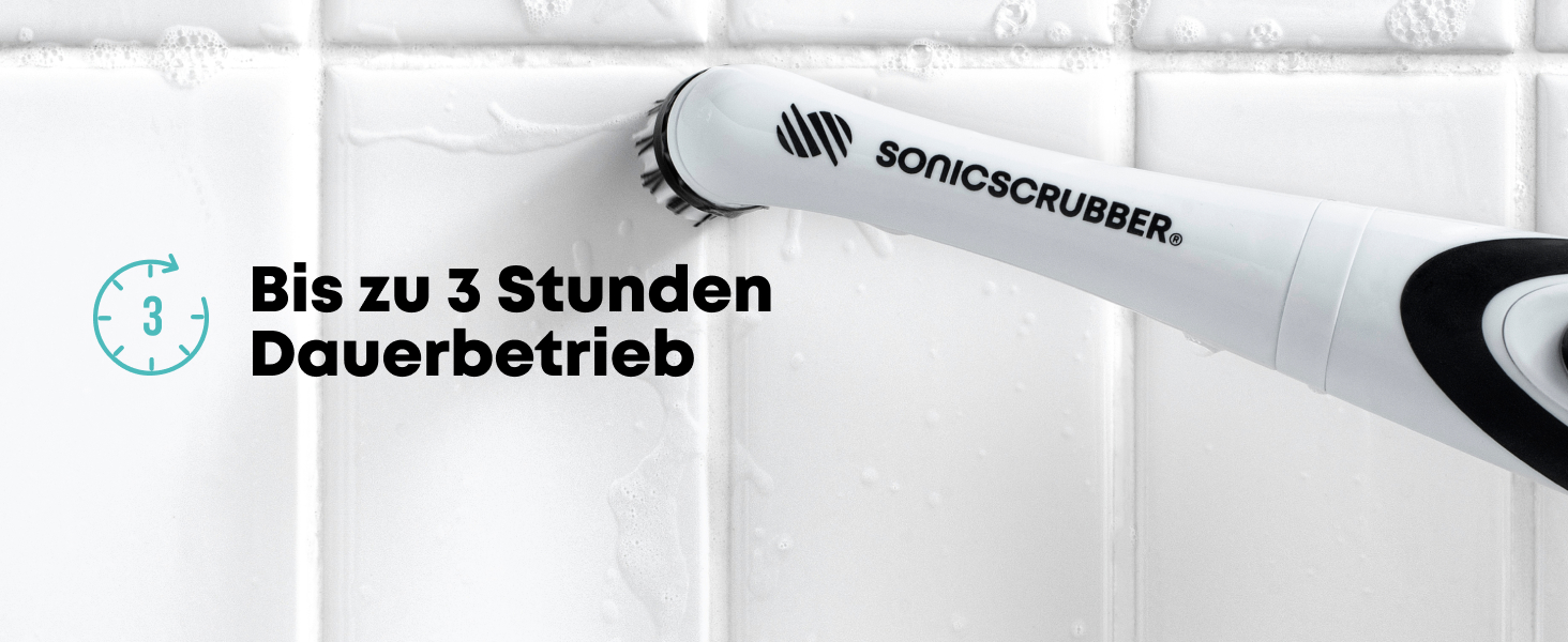 SonicScrubber - Electric Cleaning Brush - Includes 4 Brush Heads - Ideal for All Rooms and Surfaces - AA Batteries Included (Household for Kitchen and Bathroom)