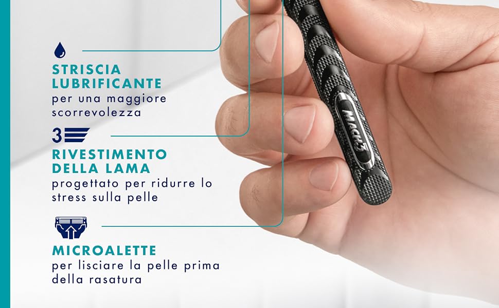 Бритва Gillette Mach 3 Standard для чоловіків, металевий корпус, сіро-чорна (бритва + 12 змінних касет)