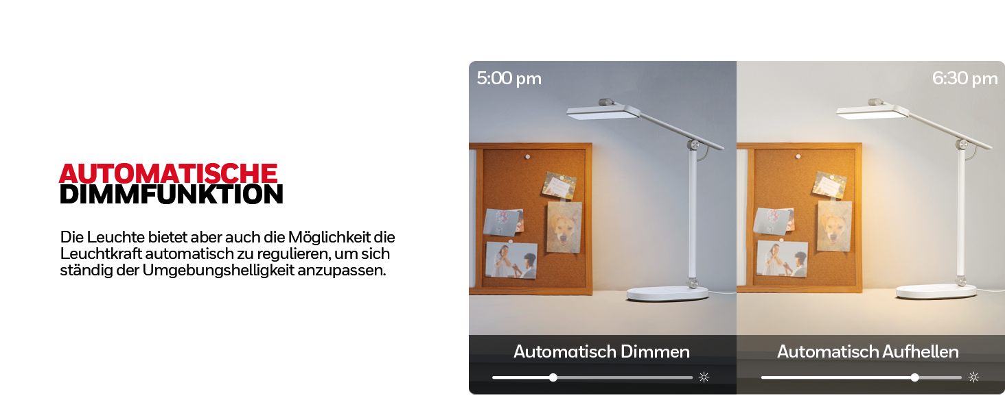 Настільна LED лампа Honeywell H4 Sunturalux – офісна лампа з диммером, 3 режими світла, 5 рівнів яскравості, таймер, сенсорне управління, сірий