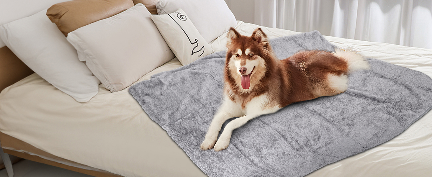 М'яка флісова підстилка для собак та котів Nobleza, 160 x 120 см (XXL, світло-сіра)