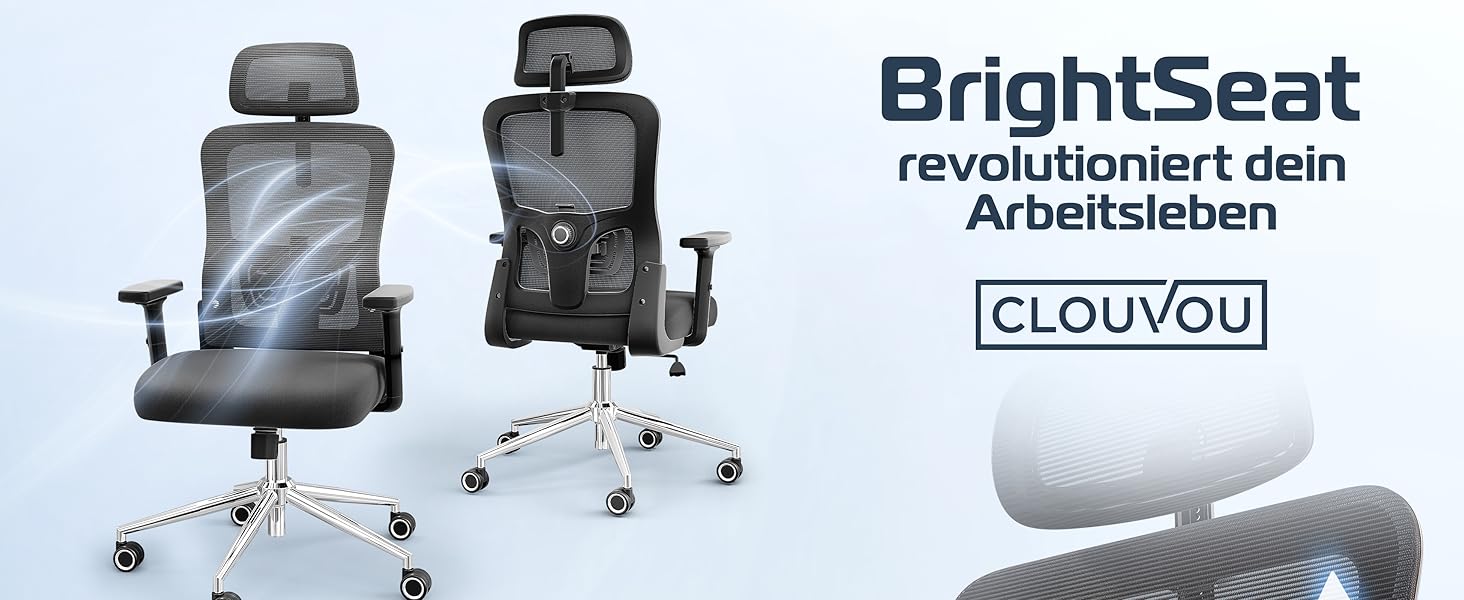 Ергономічне крісло SmartSeat для офісу та дому | Регульоване, 150 кг | Чорний | Комп'ютерне крісло, ігрове крісло