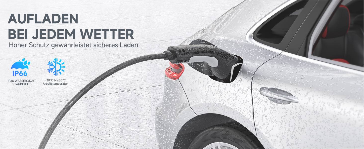 Кабель для зарядки електромобіля Type 2 Schuko 3.68kW (1-фазний, 6.1м, 6-16A) з таймером затримки 0-12 годин, для електромобілів та гібридів (PHEV/EV), чорний