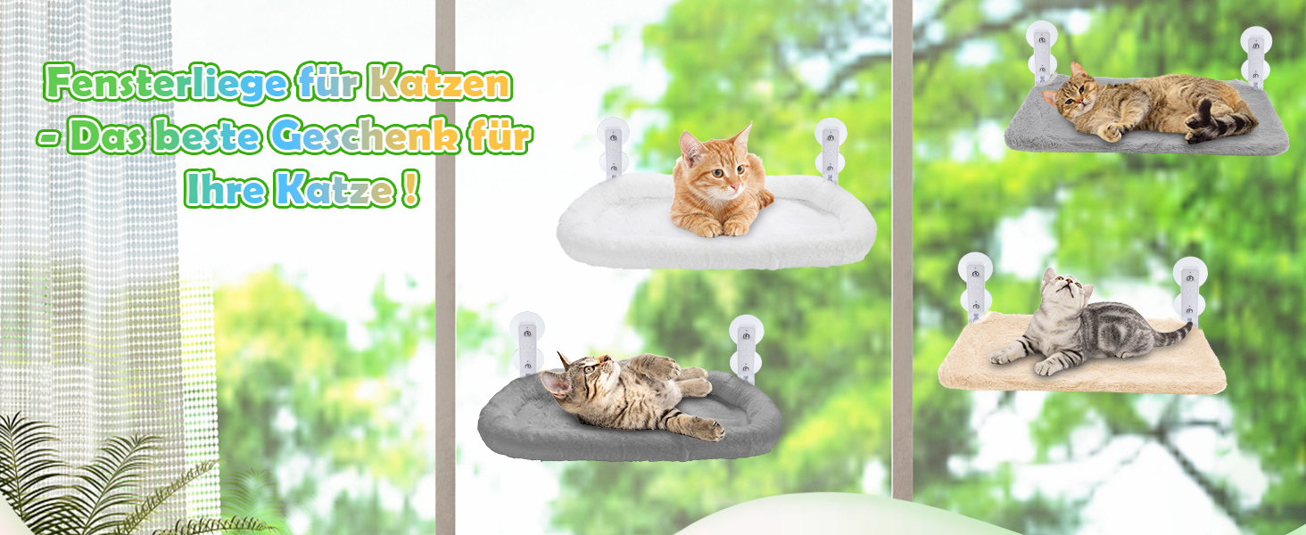 Кігтеточка-ліжко для котів на вікно 60x30 см, сіра, XL, до 20 кг