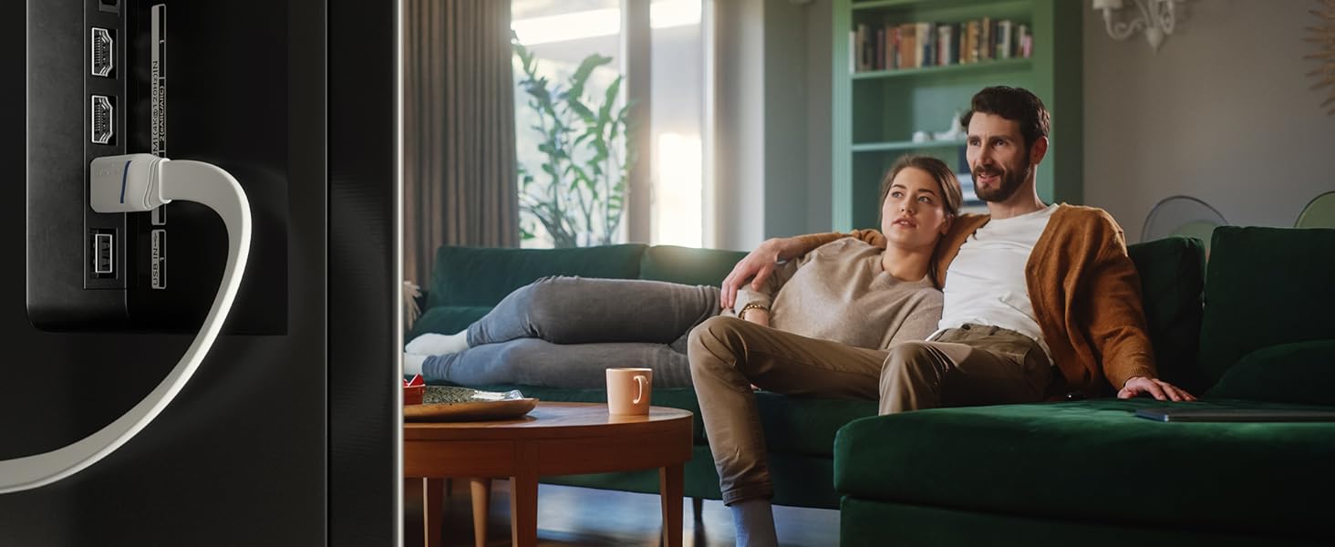 Плоский HDMI кабель KabelDirekt – 2 метри, 4K@60Hz, Ethernet, для Blu-ray, PS5/Xbox Series X/Switch, білий