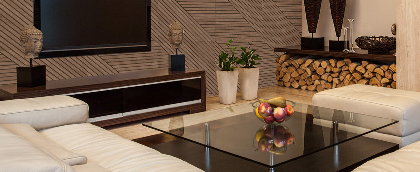 Акустичні панелі JBER (6 шт), самоклеючі звукопоглинаючі стінові панелі для офісу, студії та дому, 180 x 120 см, колір тик